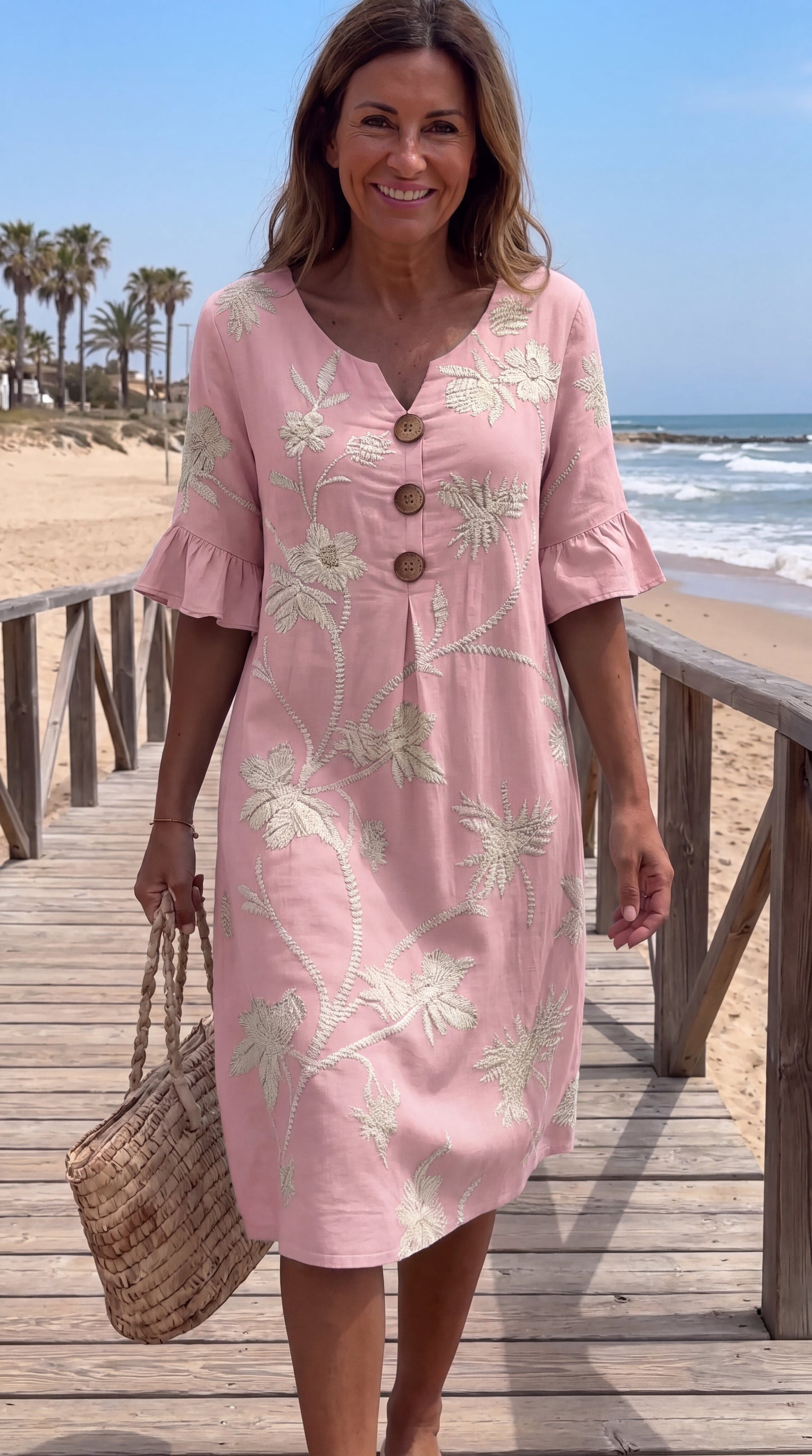 Yolanda | Vestido Floral Cómodo con Escote en V