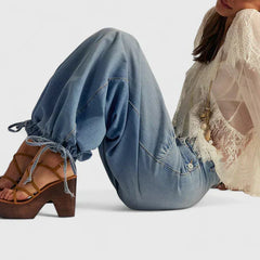 Pamela | Pantalón Bohemio con Bolsillos de Doble Pliegue