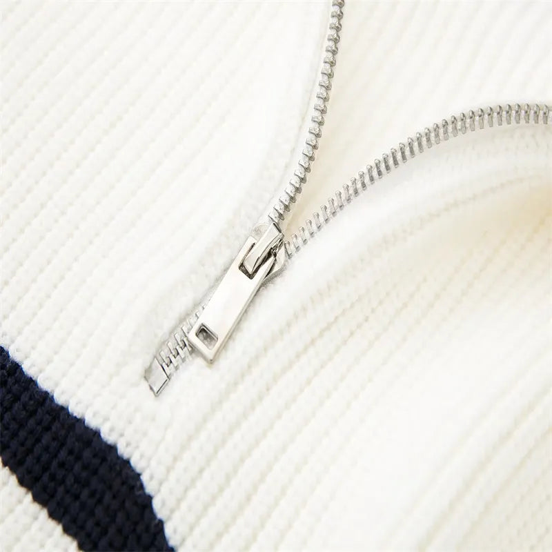 Diego | Sudadera con cremallera rayada