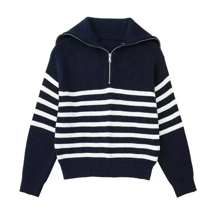 Diego | Sudadera con cremallera rayada