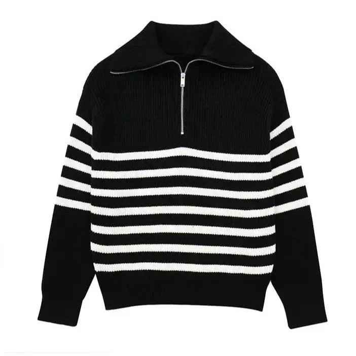 Diego | Sudadera con cremallera rayada