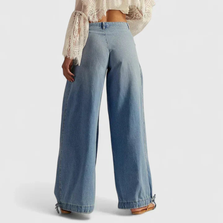 Pamela | Pantalón Bohemio con Bolsillos de Doble Pliegue
