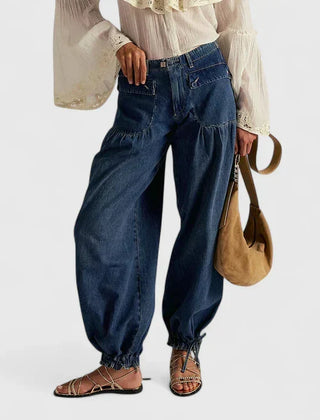 Pamela | Pantalón Bohemio con Bolsillos de Doble Pliegue