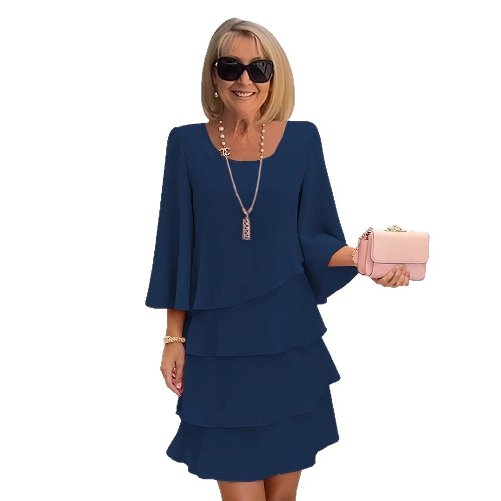 Asunción | Vestido midi elegante con volantes