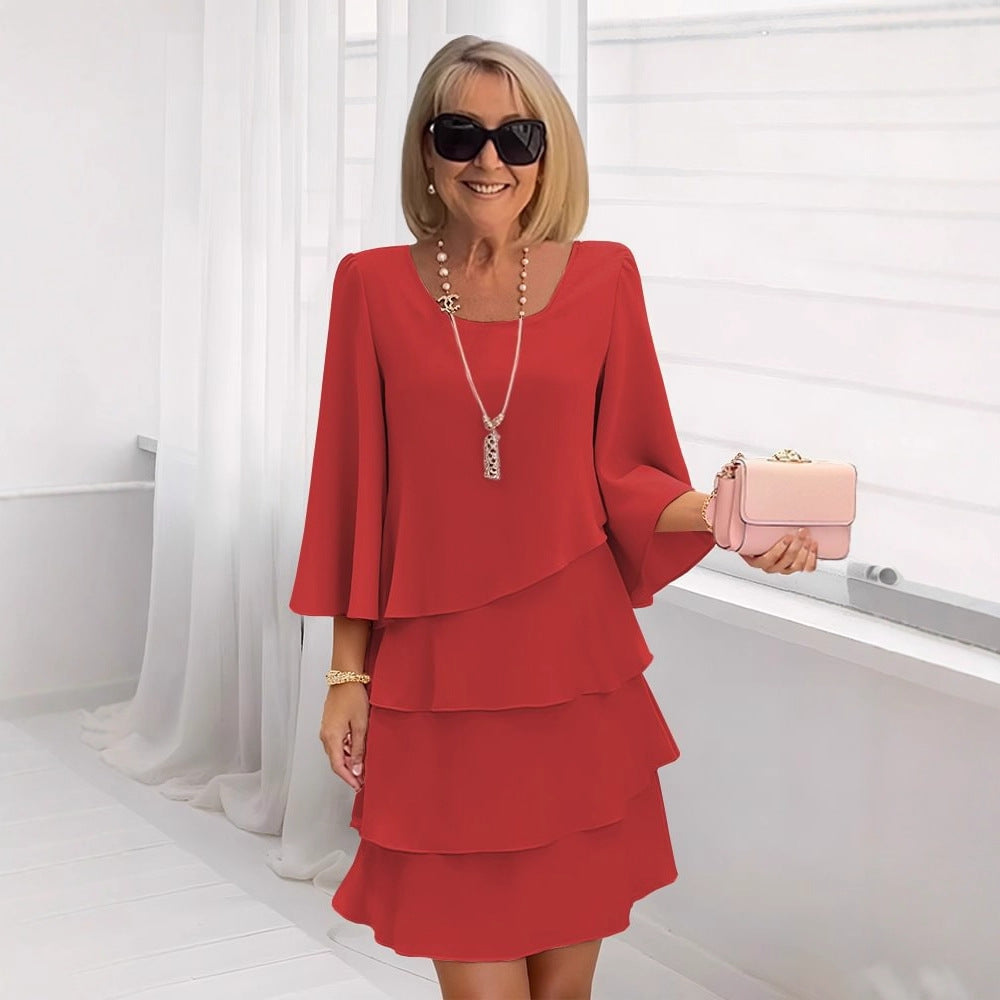 Asunción | Vestido midi elegante con volantes