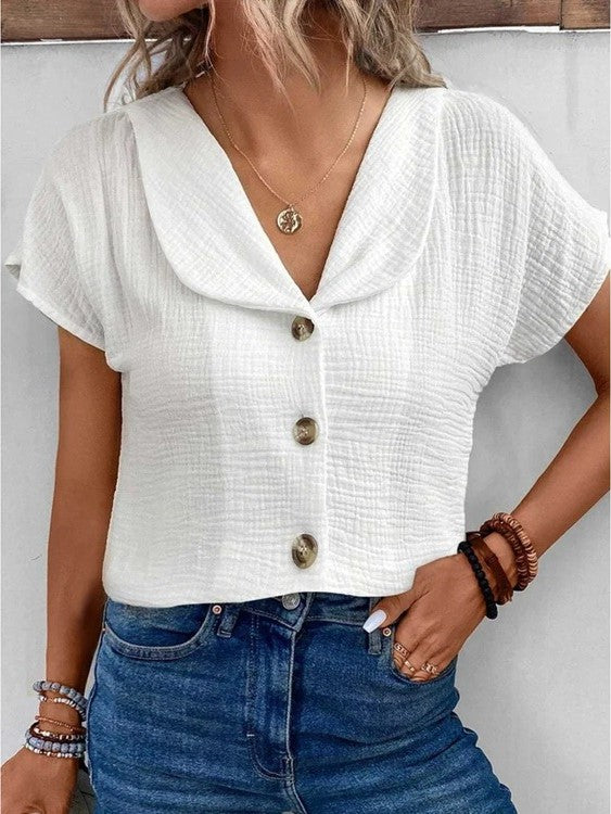 Ellen | Blusa Elegante con Cuello y Botones