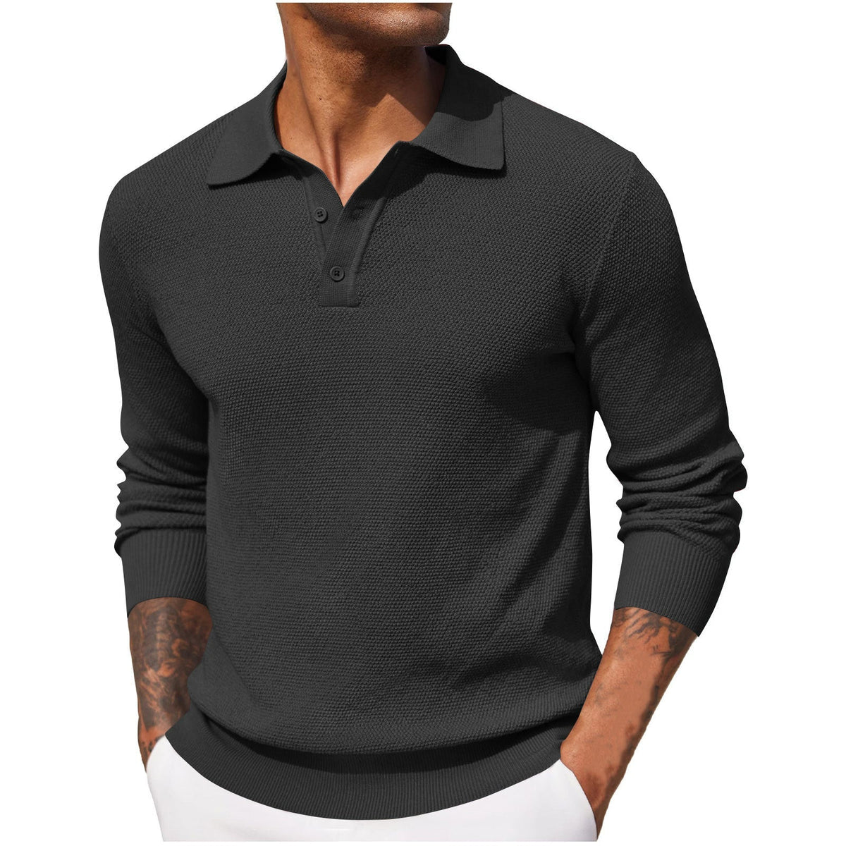 Refugio | Suéter Tejido con Cuello Tipo Polo para Hombre