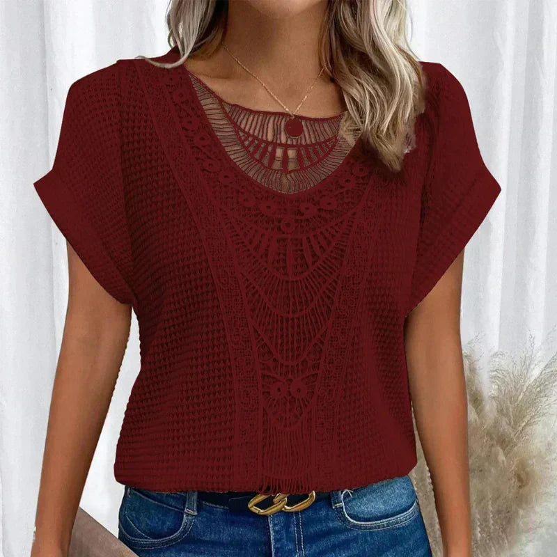 Paula | Top elegante con detalles de encaje