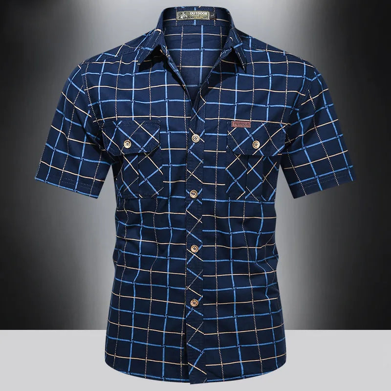 Julio | Camisa elegante de manga corta a cuadros