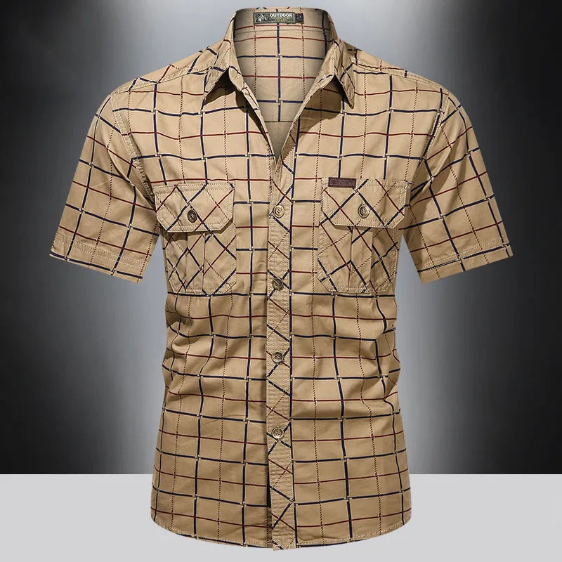 Julio | Camisa elegante de manga corta a cuadros