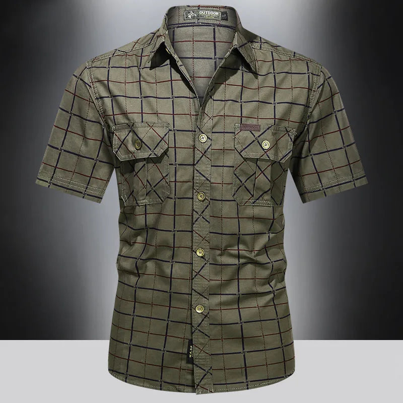 Julio | Camisa elegante de manga corta a cuadros