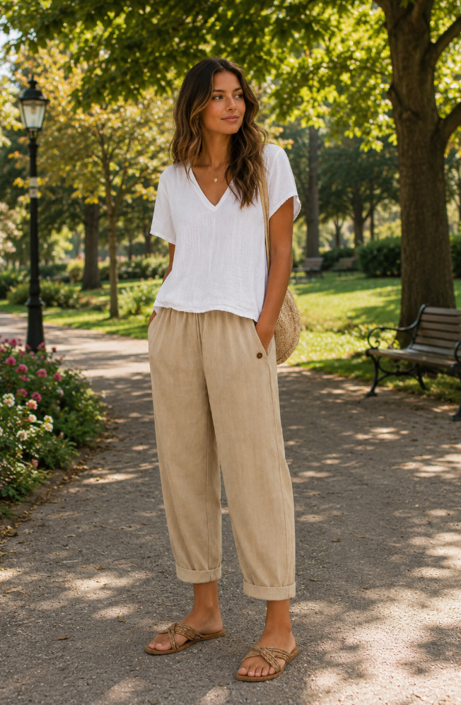 Sara | Pantalones de Lino Ligeros