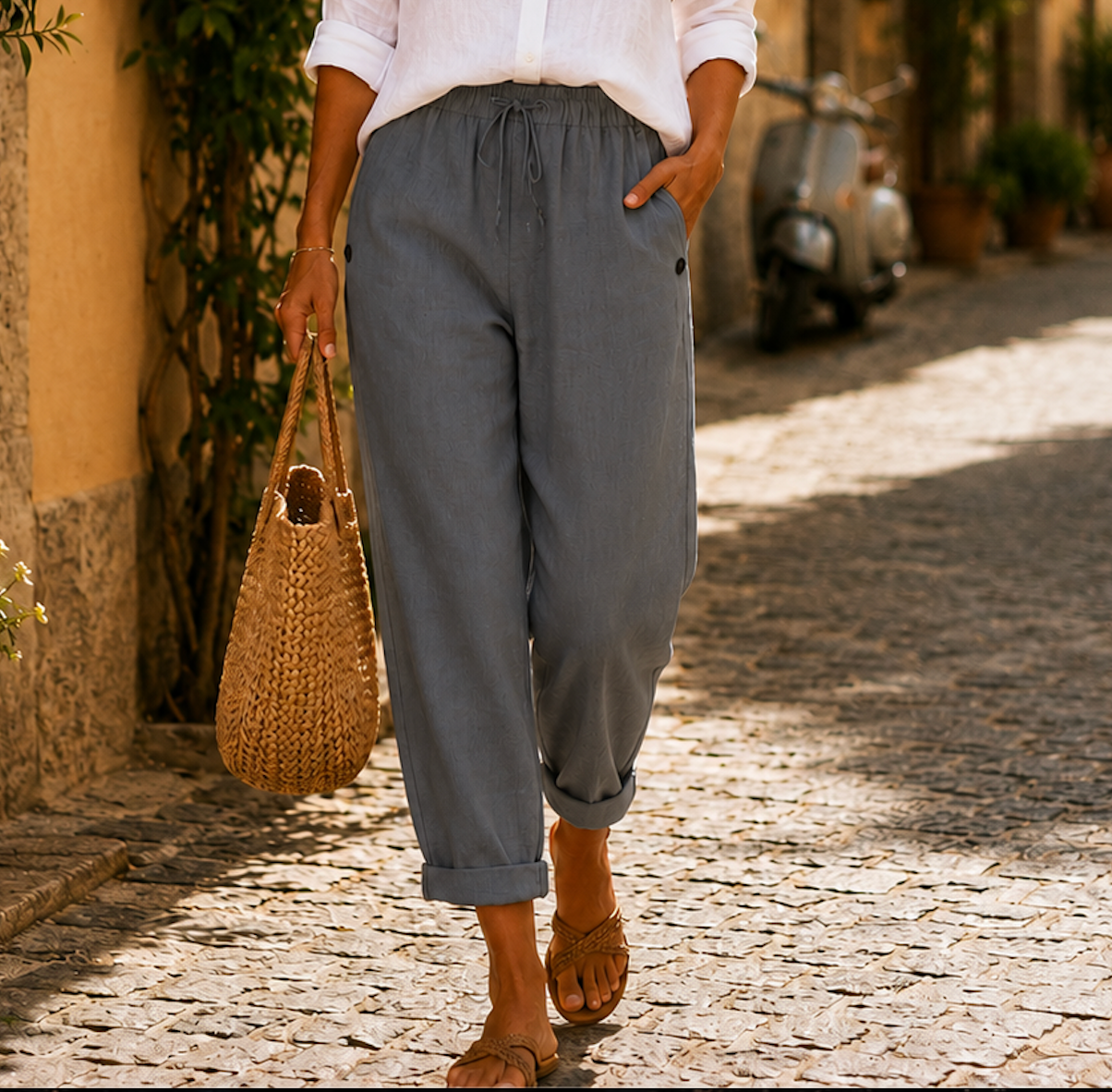 Sara | Pantalones de Lino Ligeros