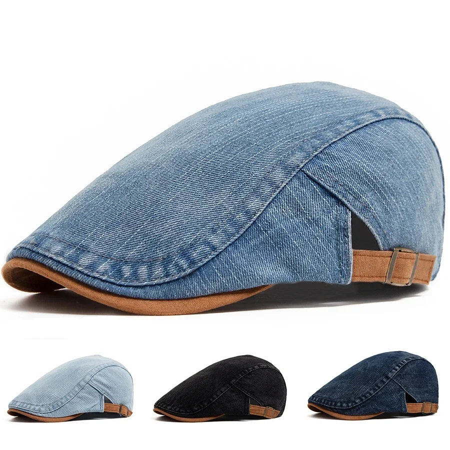 Javier | Gorra plana premium de denim – estilo atemporal y comodidad diaria