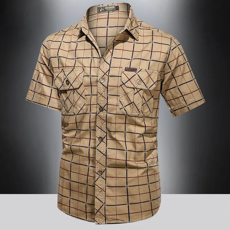 Julio | Camisa elegante de manga corta a cuadros