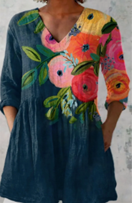 Verónica | Blusa Larga con Escote en V