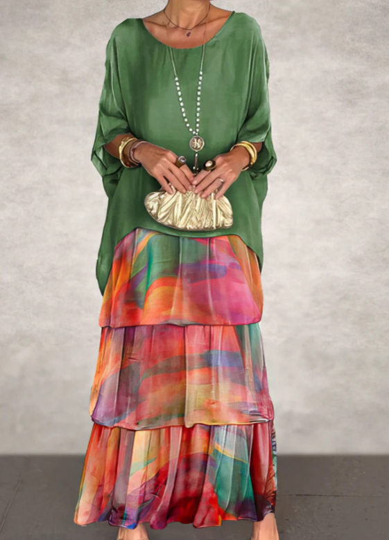 Lourdes | Vestido largo fluido elegante