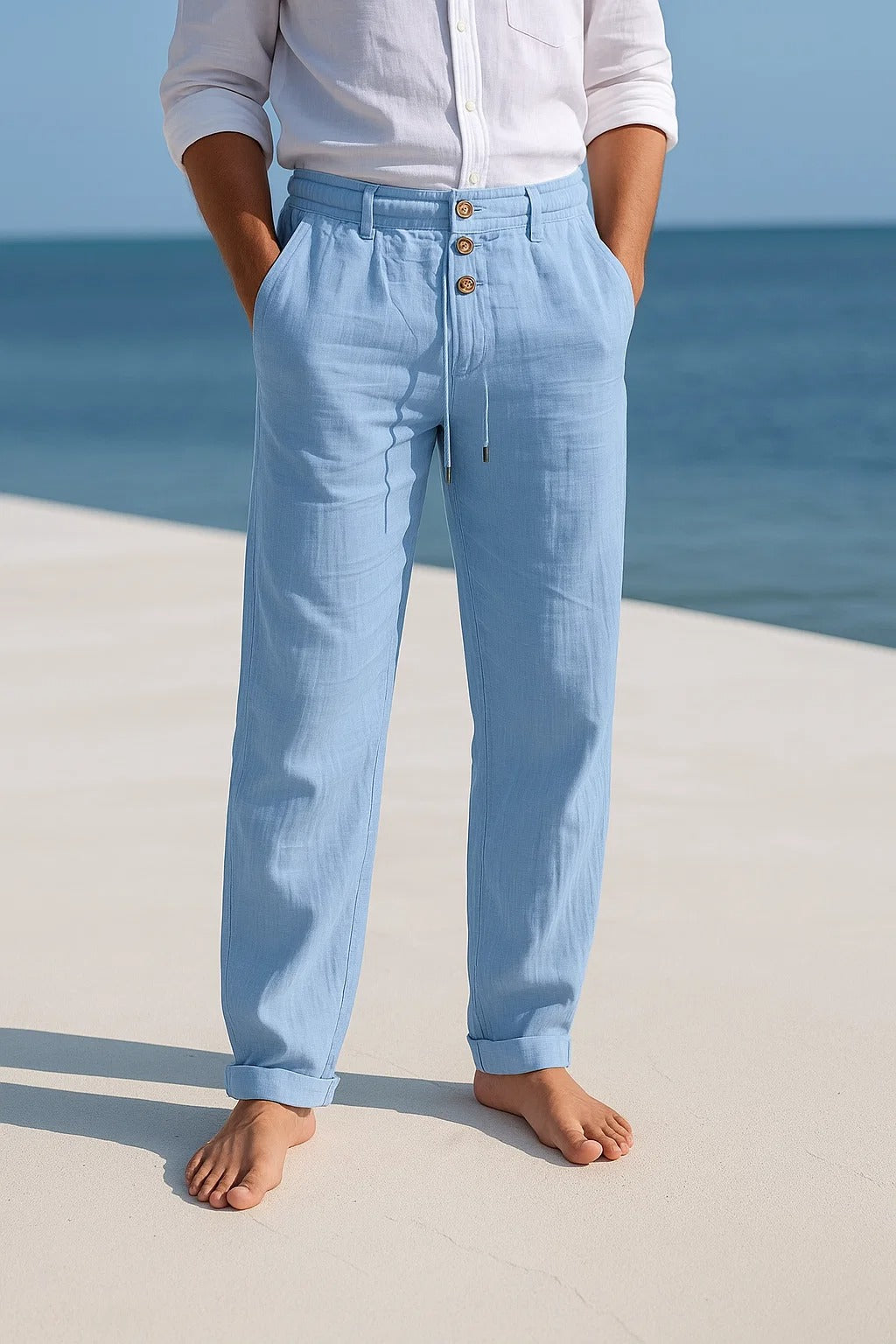 David | Pantalón De Verano De Lino Ligero