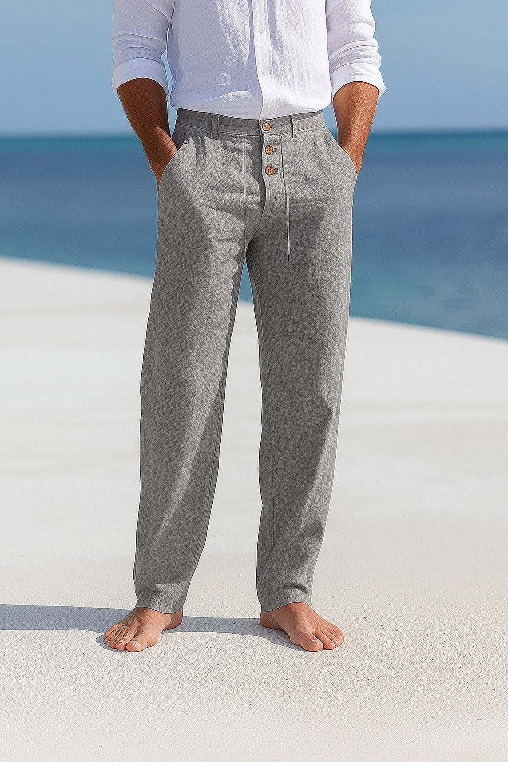 David | Pantalón De Verano De Lino Ligero