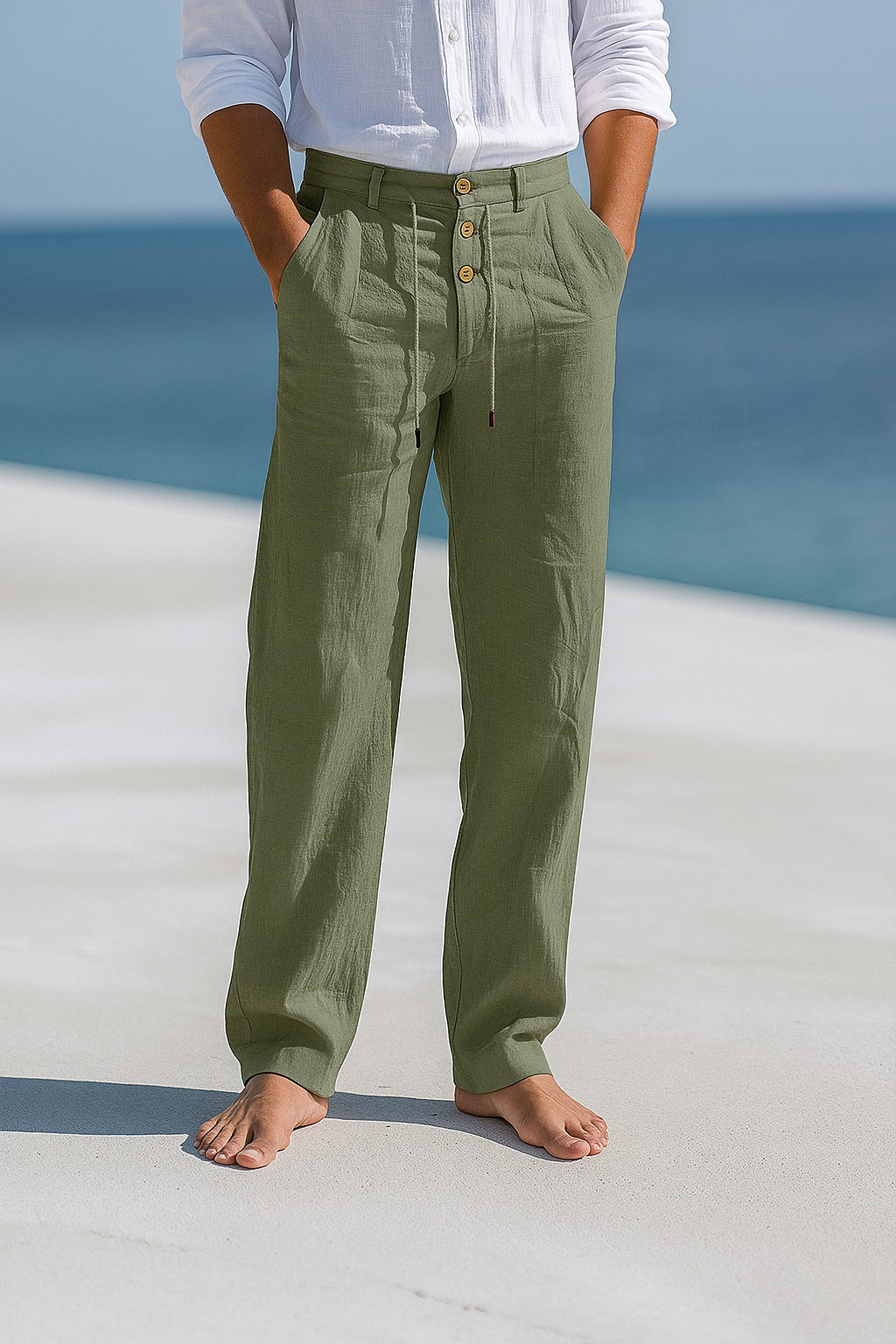 David | Pantalón De Verano De Lino Ligero