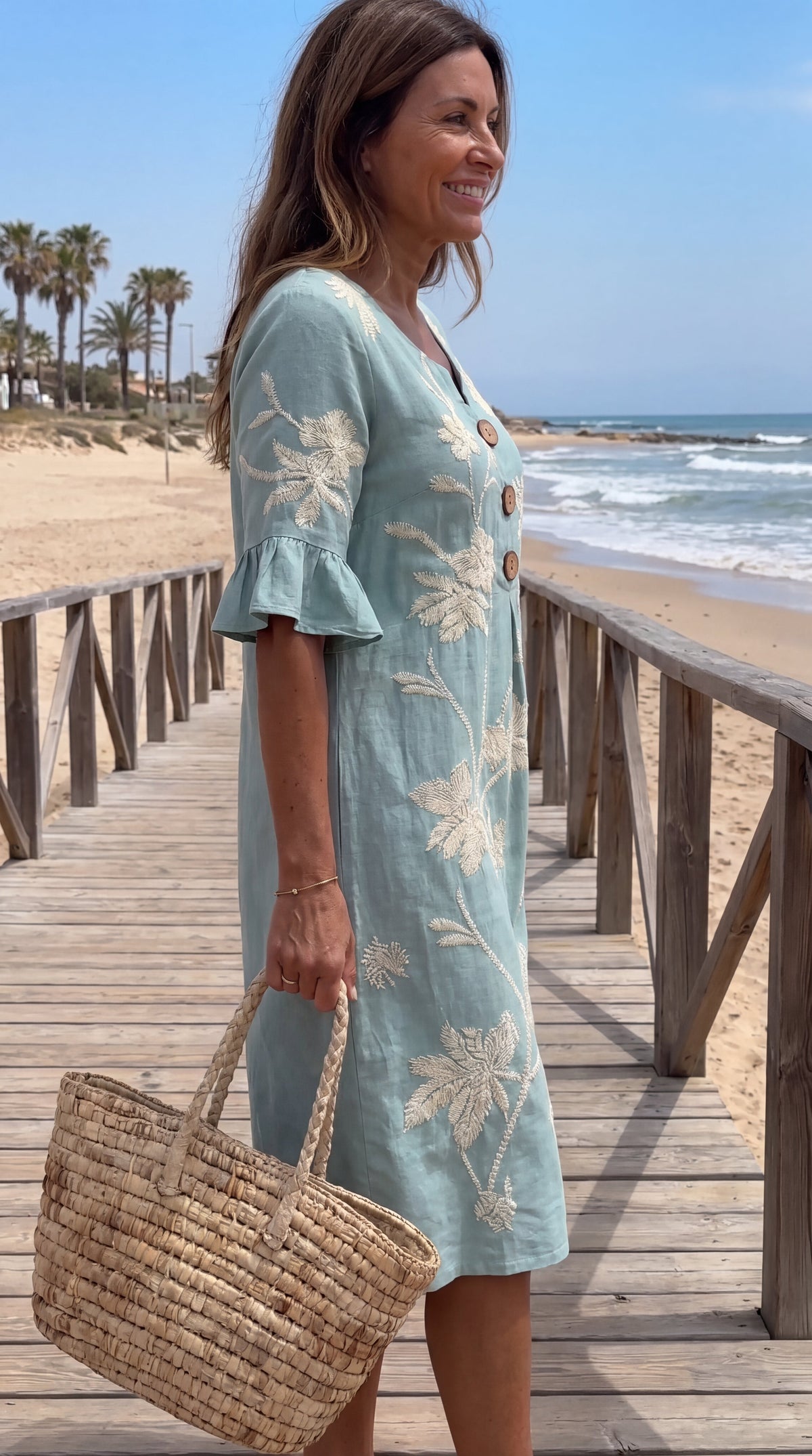 Yolanda | Vestido Floral Cómodo con Escote en V