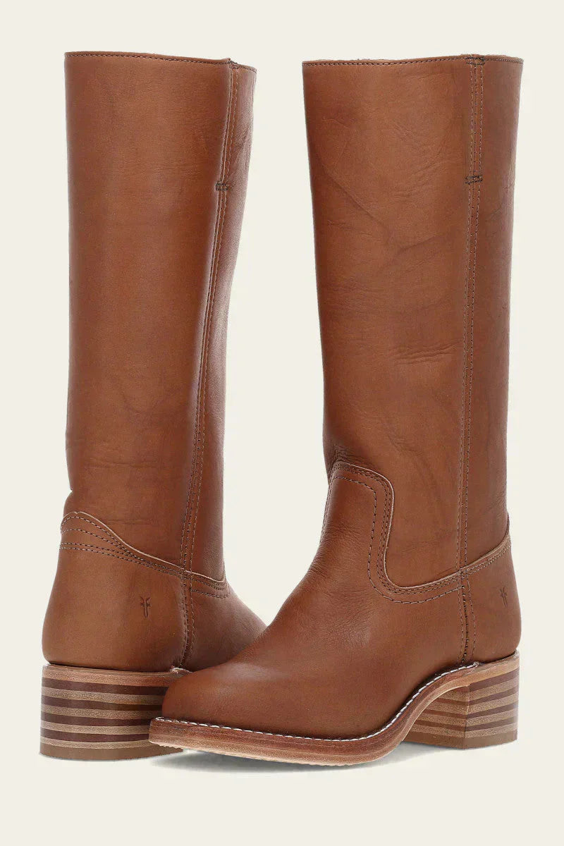 Botas de Piel Mujer Altas a la Rodilla - Café claro