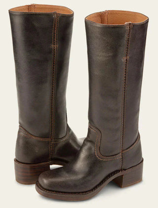 Botas de Piel Mujer Altas a la Rodilla - Café oscuro