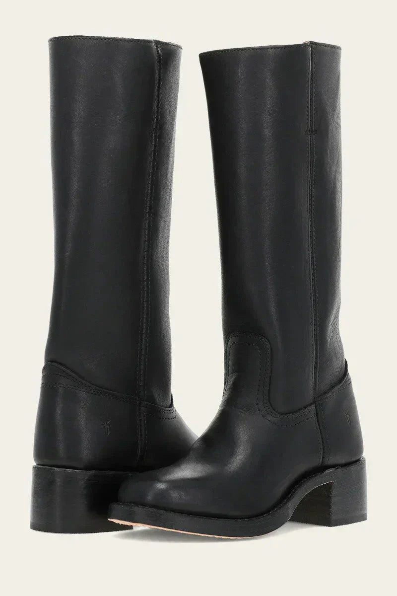 Botas de Piel Mujer Altas a la Rodilla - Negro