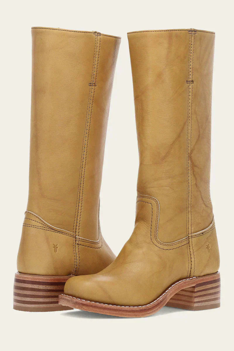 Botas de Piel Mujer Altas a la Rodilla - Amarillo