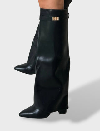 Botas Altas Mujer de Gamuza Clásicas - Piel negra
