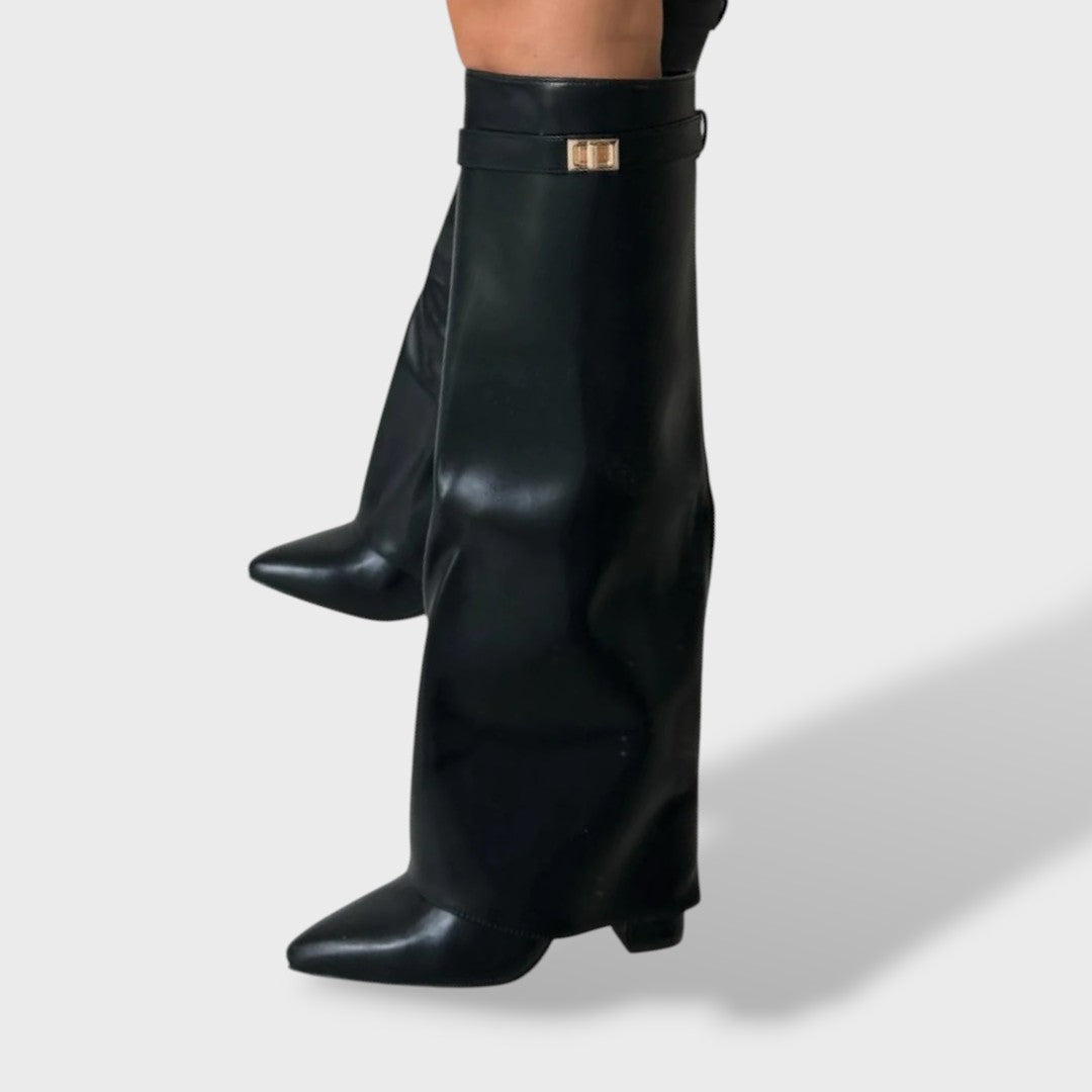 Botas Altas Mujer de Gamuza Clásicas - Piel negra
