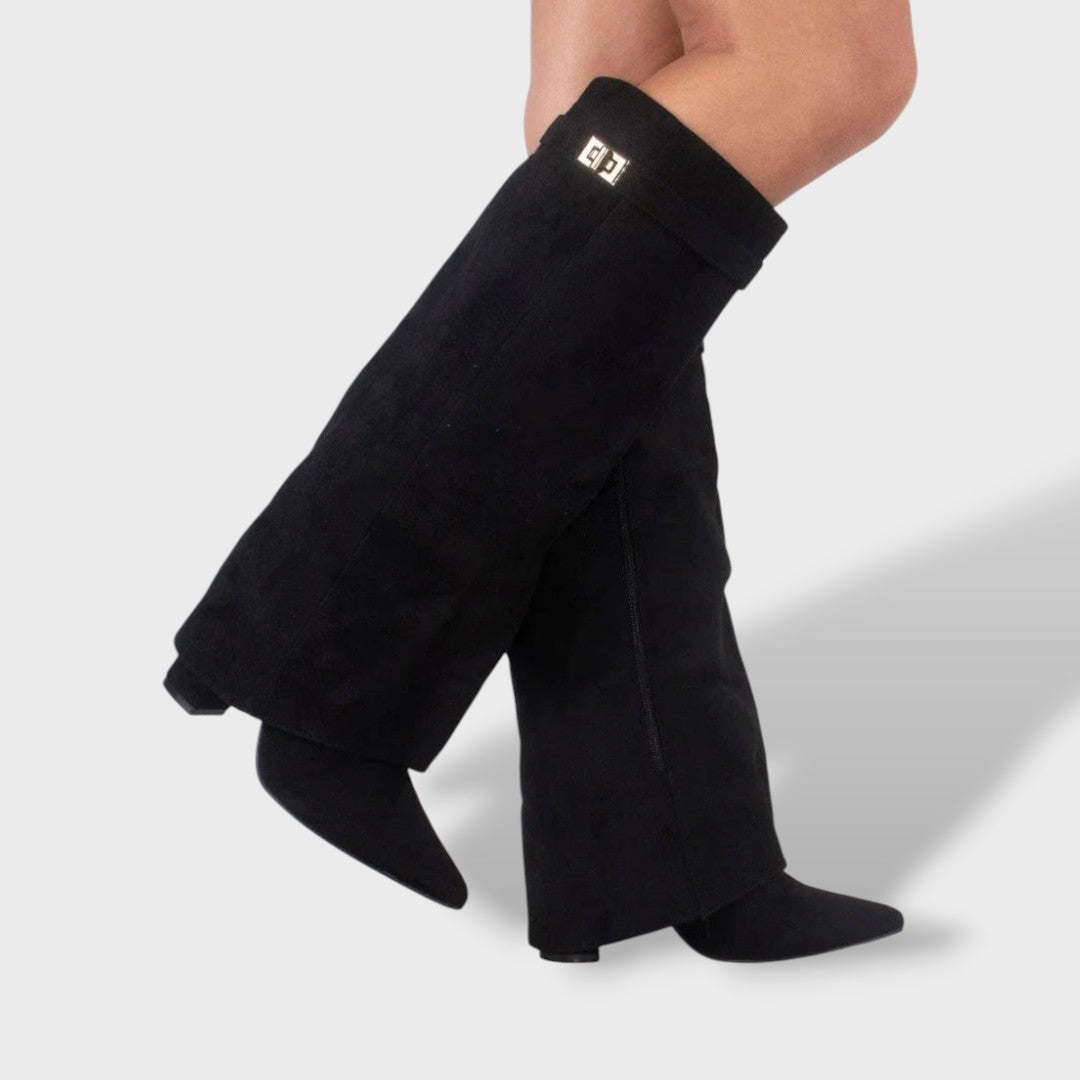 Botas Altas Mujer de Gamuza Clásicas - Negro