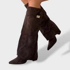 Botas Altas Mujer de Gamuza Clásicas - Café