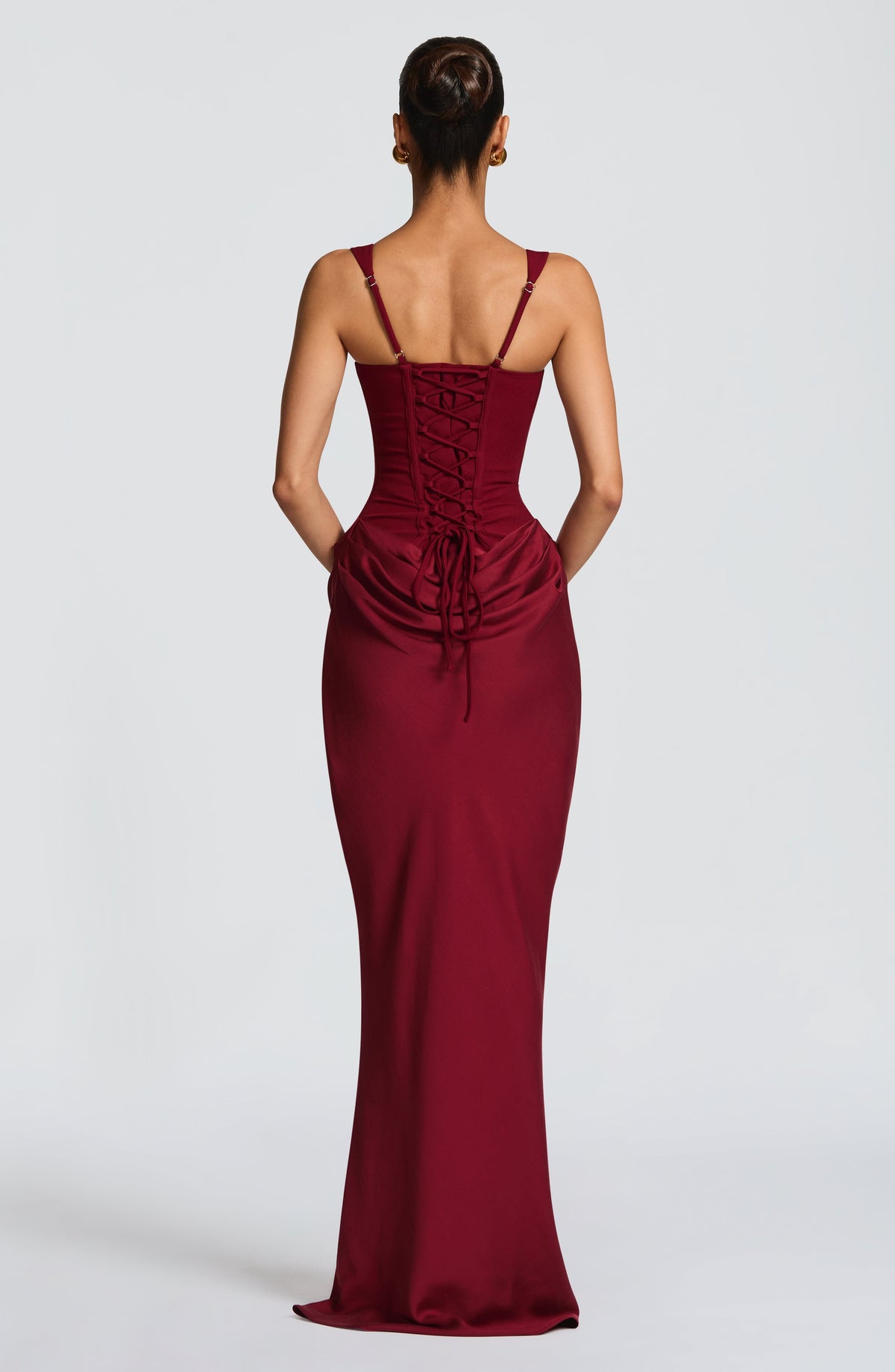 Vestido de noche elegante corset con cordones