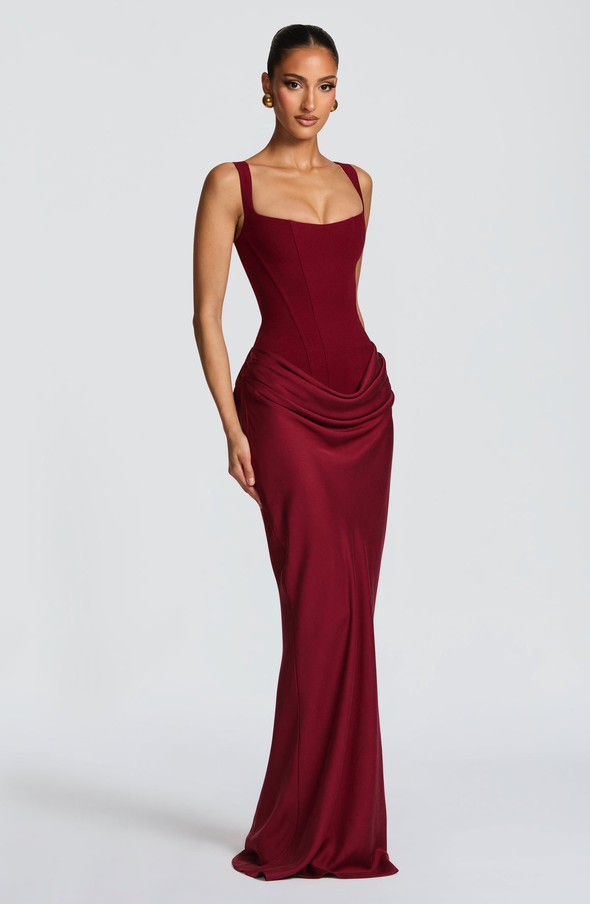 Vestido de noche elegante corset con cordones