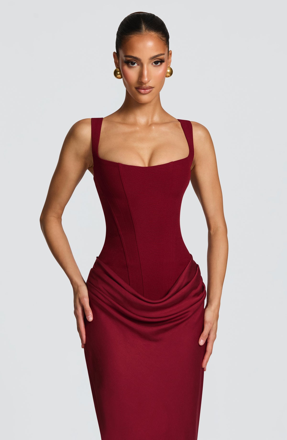 Vestido de noche elegante corset con cordones