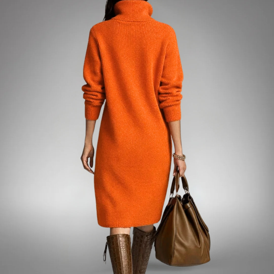 Vestido de Punto Midi Tipo Polo