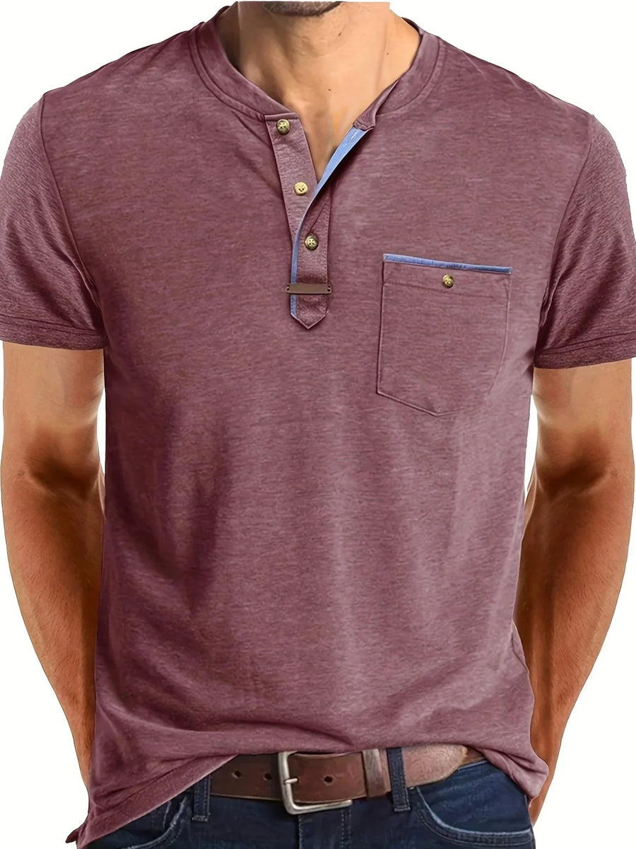 Pedro | Camiseta de cuello redondo elegante con bolsillo