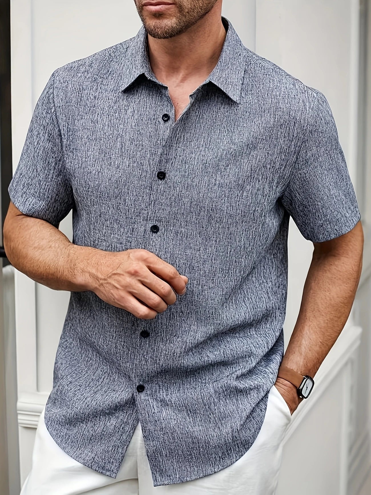 José | Camisa ligera de manga corta en mezcla de lino