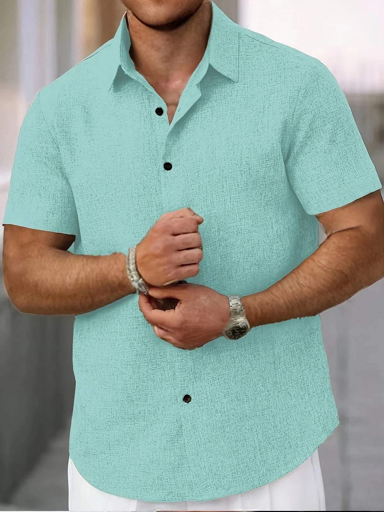 José | Camisa ligera de manga corta en mezcla de lino