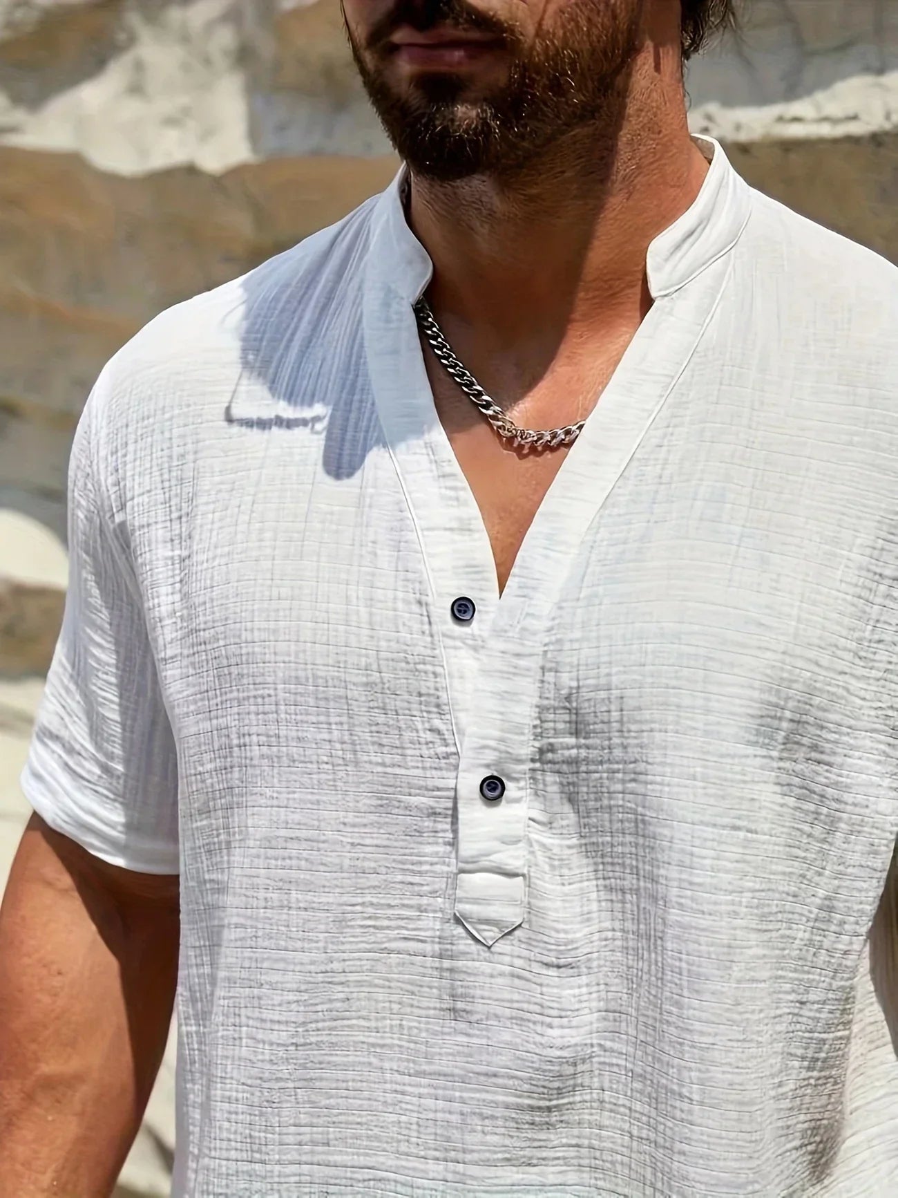 David | Camisa de verano elegante con cuello alto