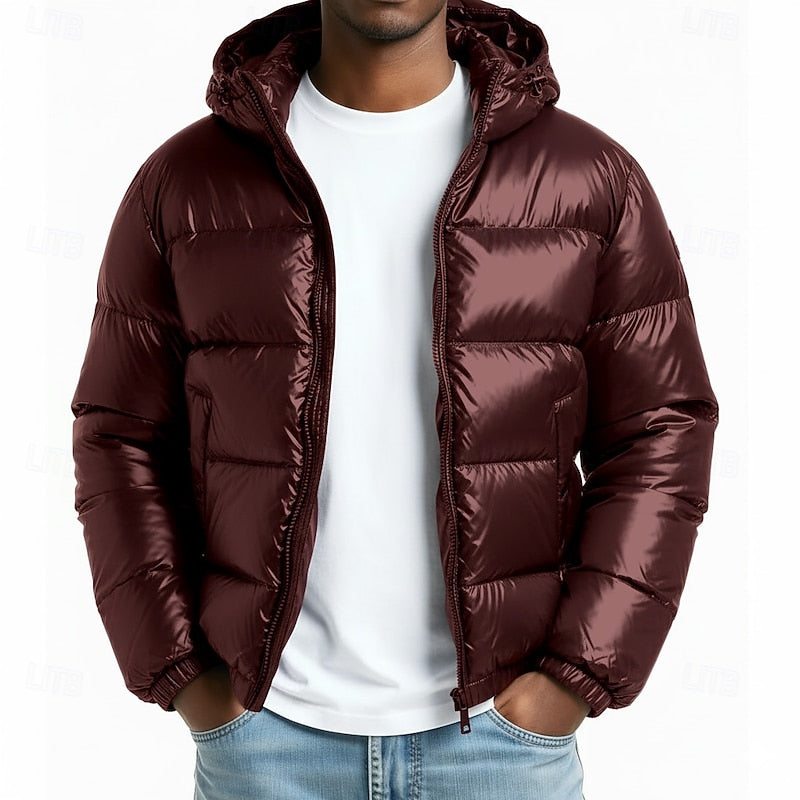 Chamarra acolchada hombre cortavientos - Rojo vino