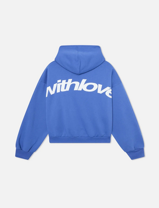 Sudadera Oversize Hombre con Bolsa Canguro - Azul