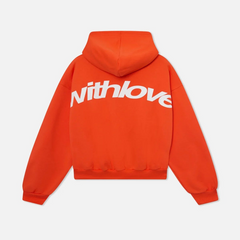 Sudadera Oversize Hombre con Bolsa Canguro - Naranja