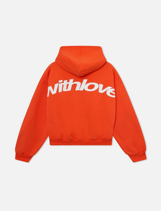 Sudadera Oversize Hombre con Bolsa Canguro - Naranja