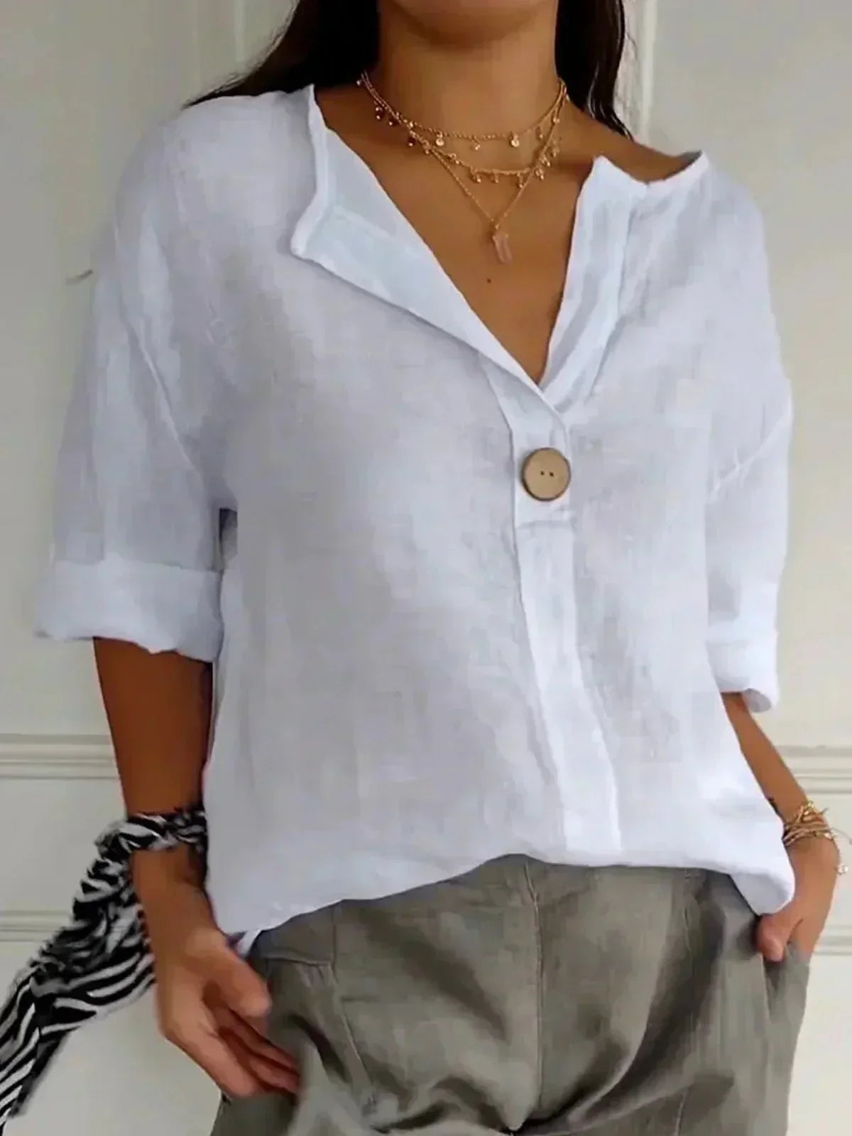 Ángela | Blusa Holgada Con Escote En V