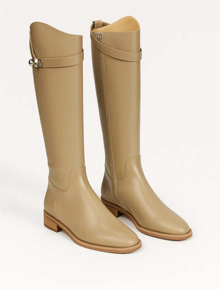 Botas Altas Mujer de Invierno con Hebilla - Beige