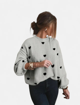 Mayte | Suéter de Invierno con Estampado de Corazones