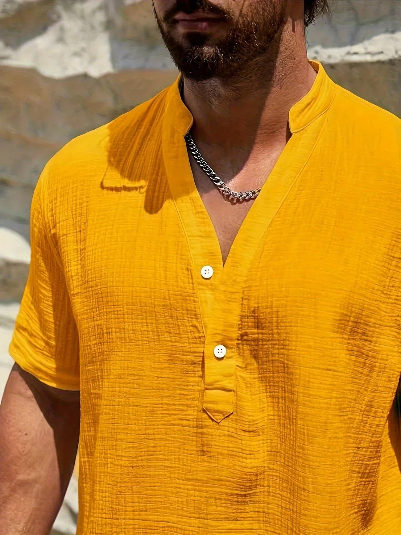 David | Camisa de verano elegante con cuello alto