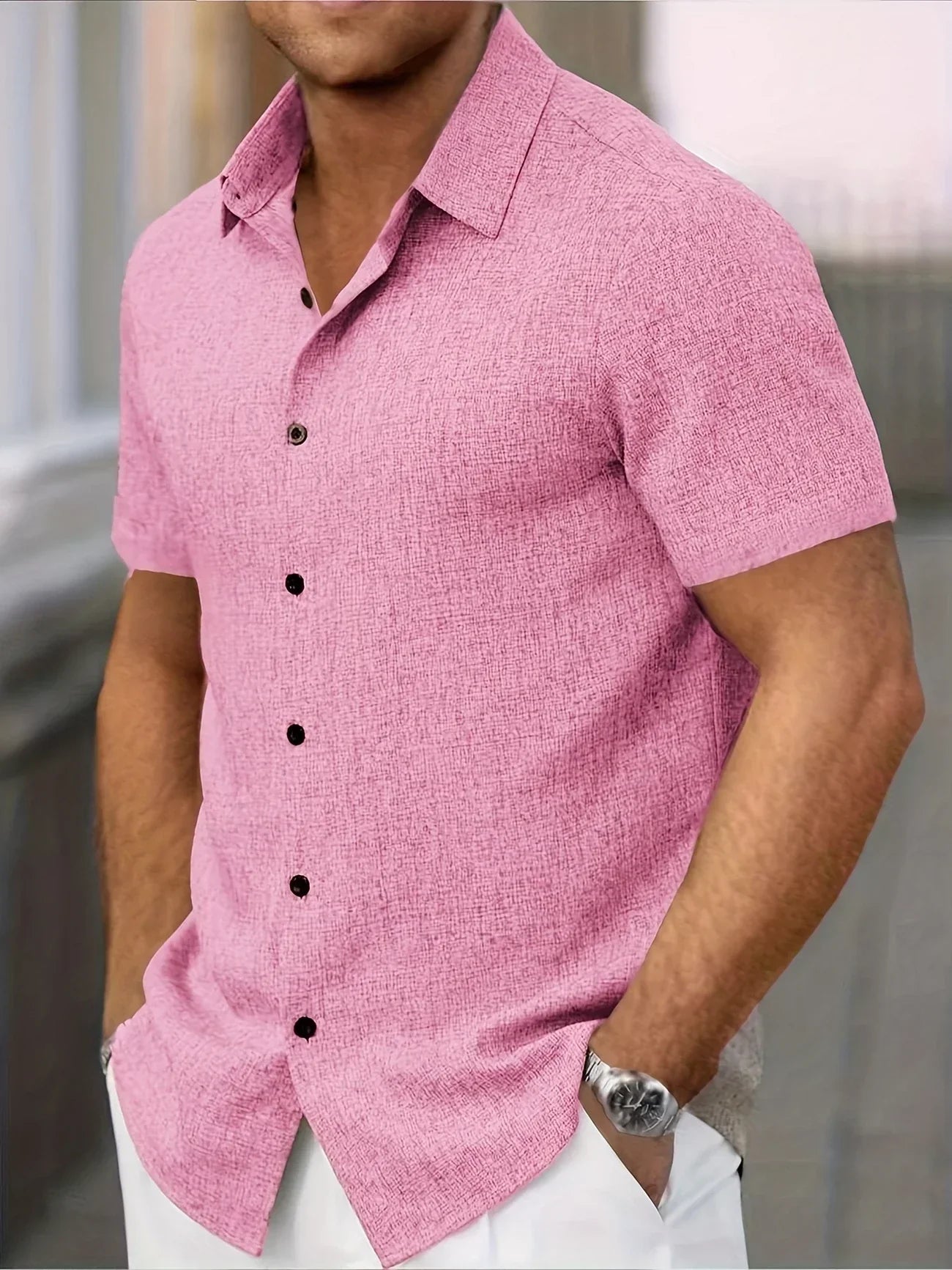 José | Camisa ligera de manga corta en mezcla de lino
